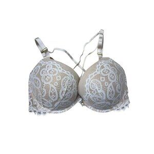 Victorias Secret Very Sexy Push Up Bra Lace Strappy Front Closure Size 34DDD